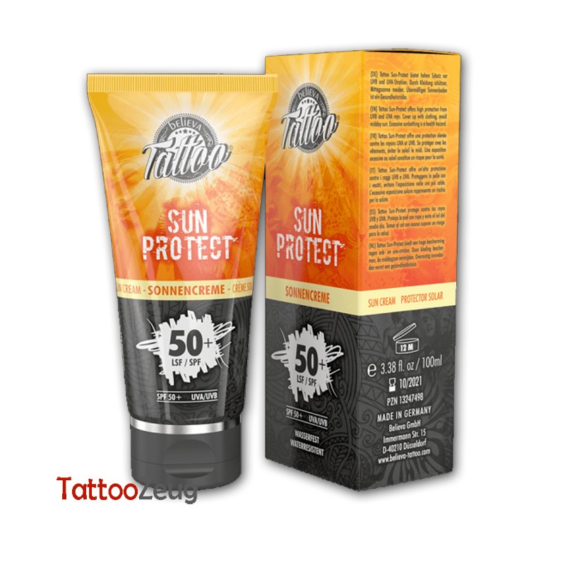 Believa Tattoo SUN Protection – Tattoo Sonnenschutzcreme SPF 50 – 100 ml Believa Tattoo SUN Protection – Tattoo Sonnenschutzcreme SPF 50 – 100 ml