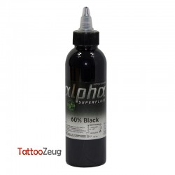 60% Black, 150ml alpha SUPERFLUID tattoo ink