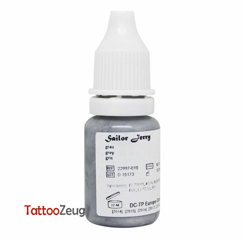 Grau - Sailor Jerry 10ml, traditionelle Tätowierfarbe Grau - Sailor Jerry 10ml, traditionelle Tätowierfarbe