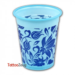 Plastic cups with a pattern 180ml, 50 pieces, blue