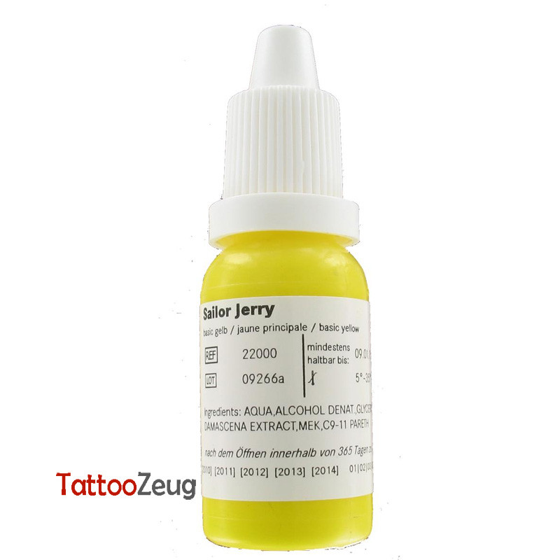 Basic Yellow - Sailor Jerry 10ml, traditional tattoo ink