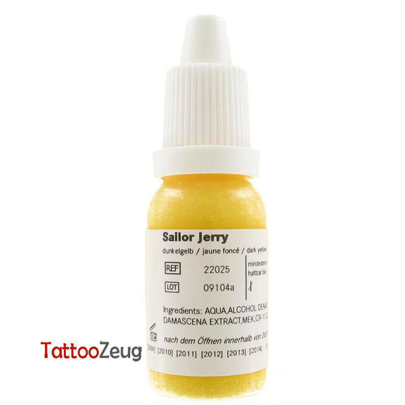 Dunkelgelb - Sailor Jerry 10ml, traditionelle Tätowierfarbe Dunkelgelb - Sailor Jerry 10ml, traditionelle Tätowierfarbe