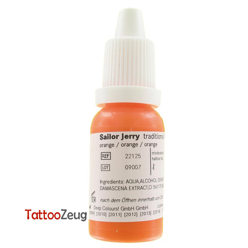 Orange - Sailor Jerry 10ml, traditionelle Tätowierfarbe Orange - Sailor Jerry 10ml, traditionelle Tätowierfarbe