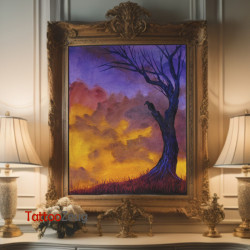 "Dead Tree in Sunset" Poster, Osa Wahn Limited Edition, 42 x 59 cm