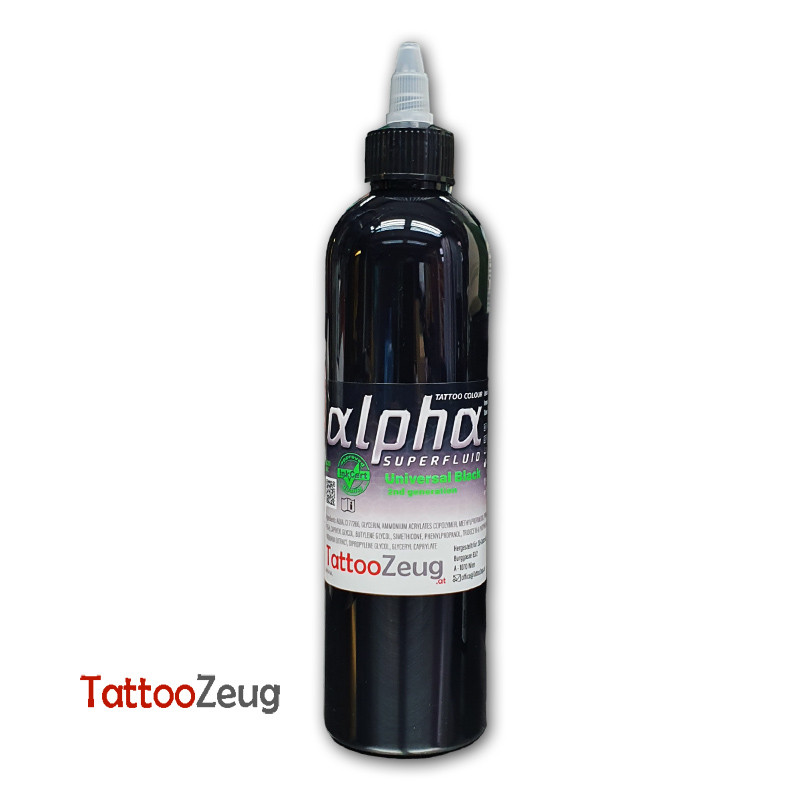 Universal Black, 300ml alpha SUPERFLUID Tätowierfarbe, TZ Edition