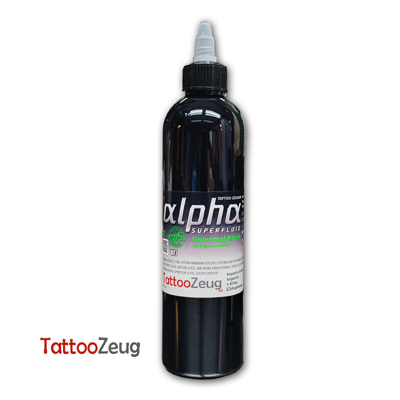 Universal Black, 300ml alpha SUPERFLUID Tattoo Ink, TZ Edition