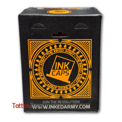 THE INKED ARMY – Sterile Silikon Farbkappen – Orange – 150 Stück (12 mm)