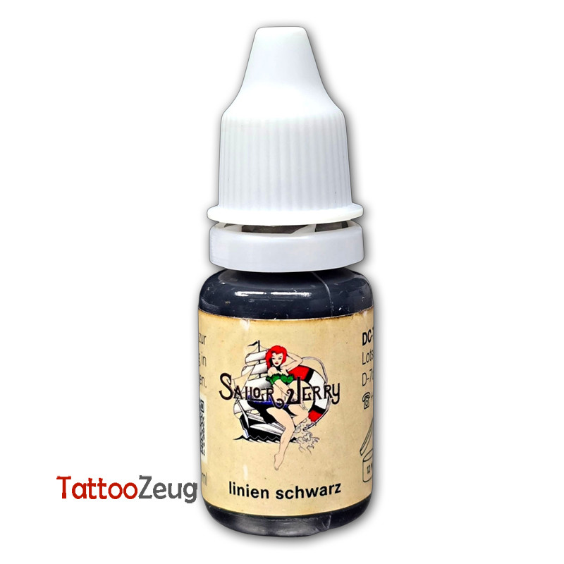 Liner Black - Sailor Jerry 10ml, traditional tattoo ink