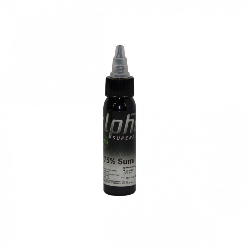 75% Sumi, 30ml alpha SUPERFLUID Tätowierfarbe 75% Sumi, 30ml alpha SUPERFLUID Tätowierfarbe
