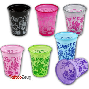 Plastikbecher mit Muster 180ml, 50 Stück