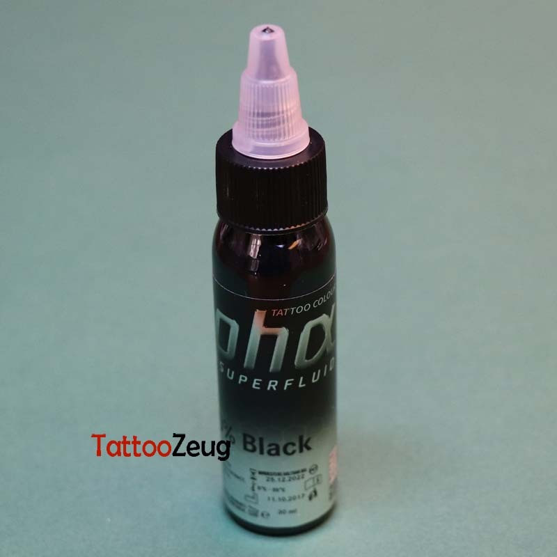 90% Black, 30ml alpha SUPERFLUID tattoo ink