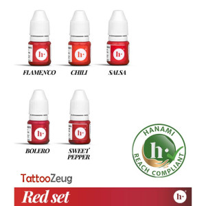 Red Lips Set PMU & Hair Stroke - Hanami Pigments - Permanent Make Up Farbe