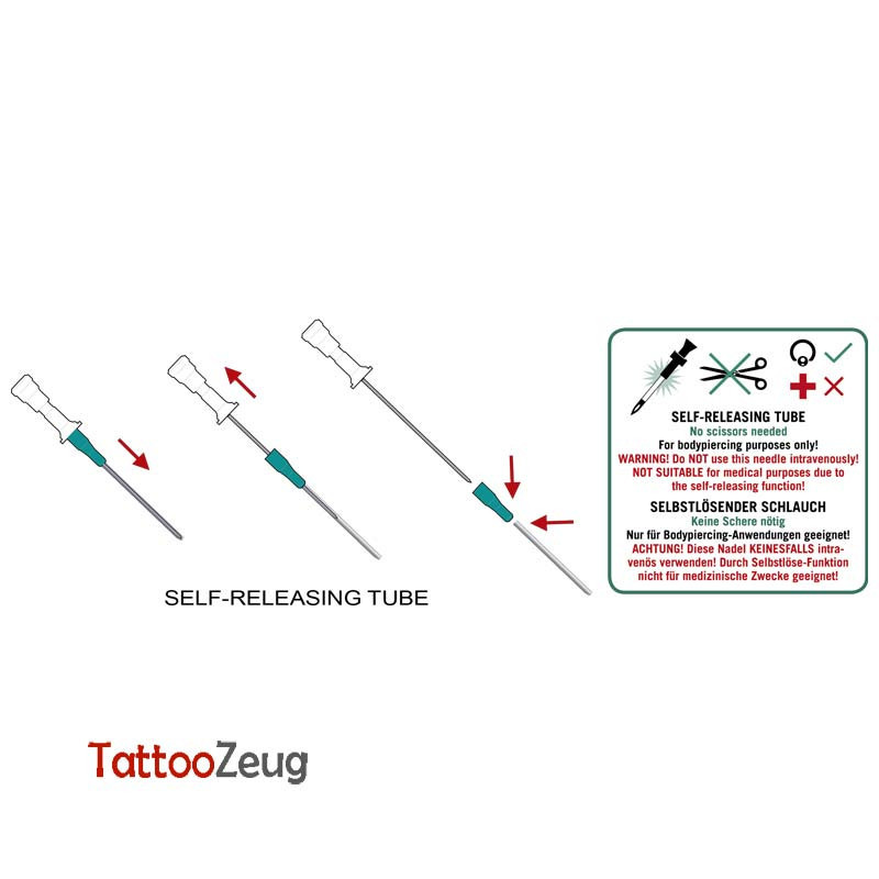 Mosquito Piercing Needles – Self-Releasing Tube | TattooZeug