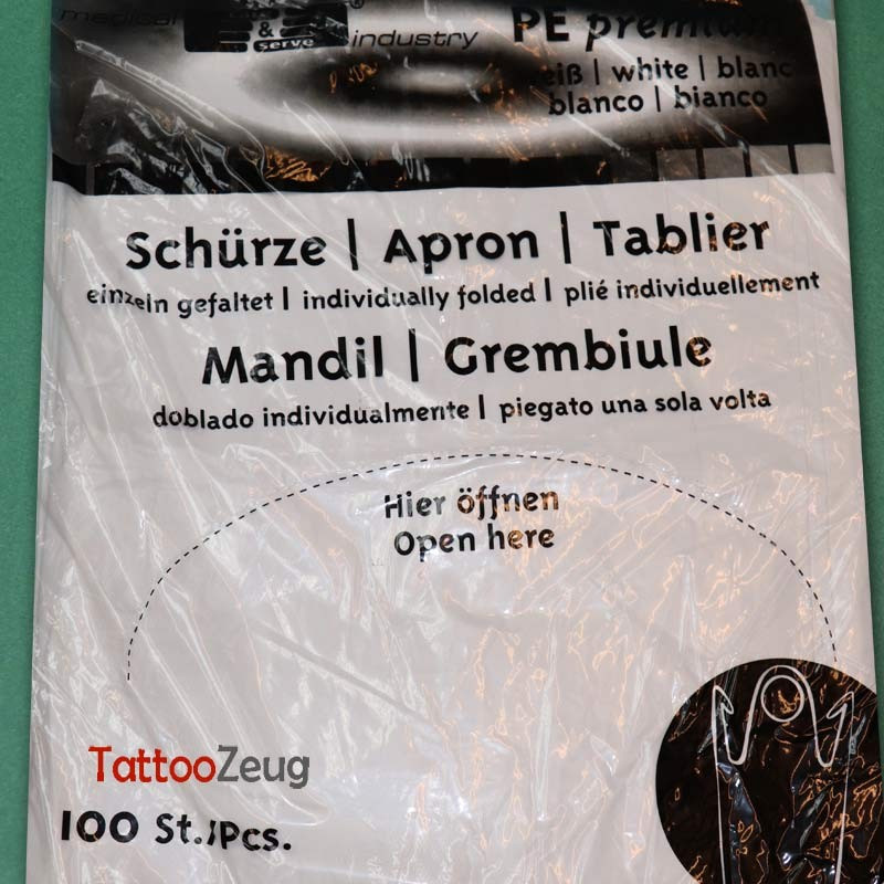 Disposable PE aprons, 100 pieces