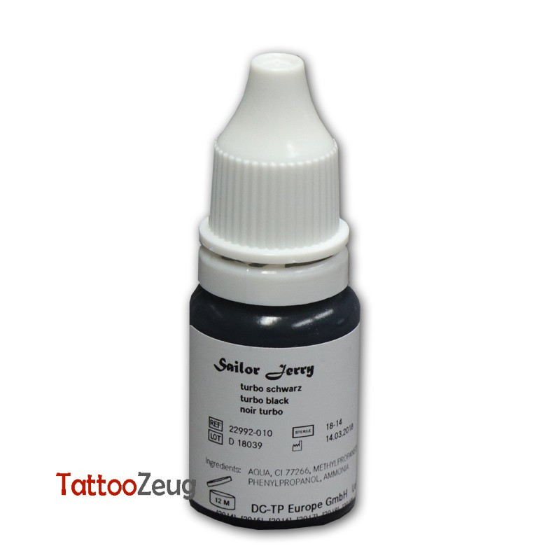 Turbo Black - Sailor Jerry 10ml, traditional tattoo ink